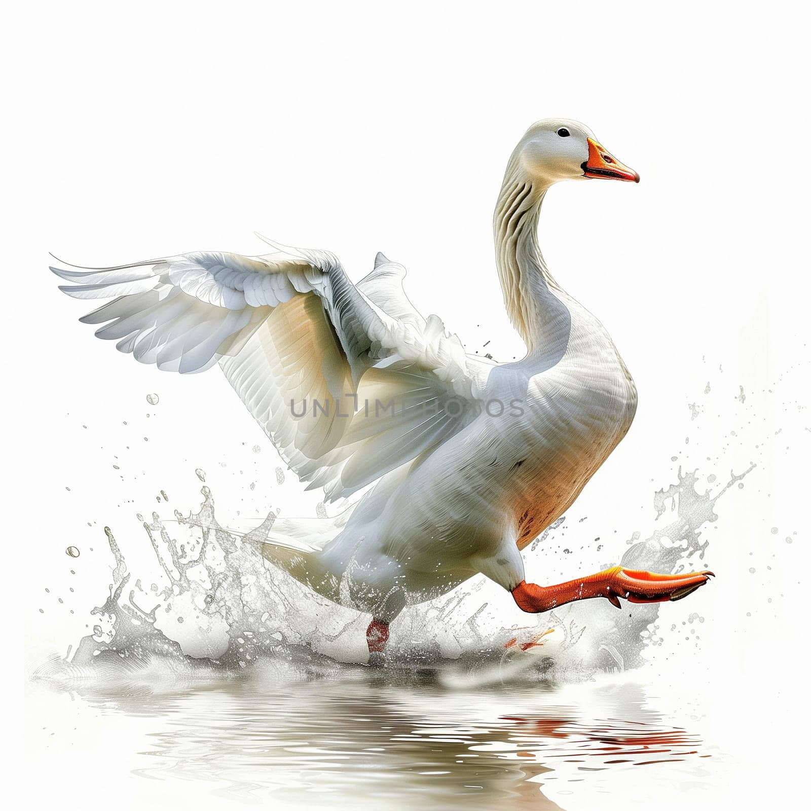 Beautiful colorful advertising poster with a goose. High quality illustration