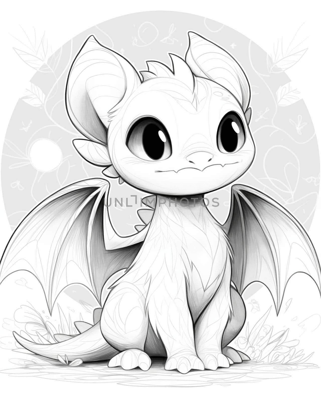 Coloring book for children, coloring animal, bat. by Fischeron