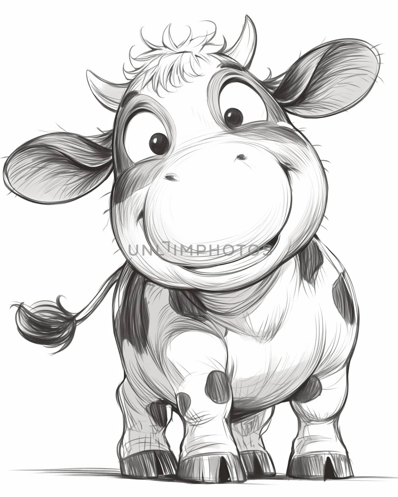 Coloring book for children, coloring animal, cow, bull. by Fischeron