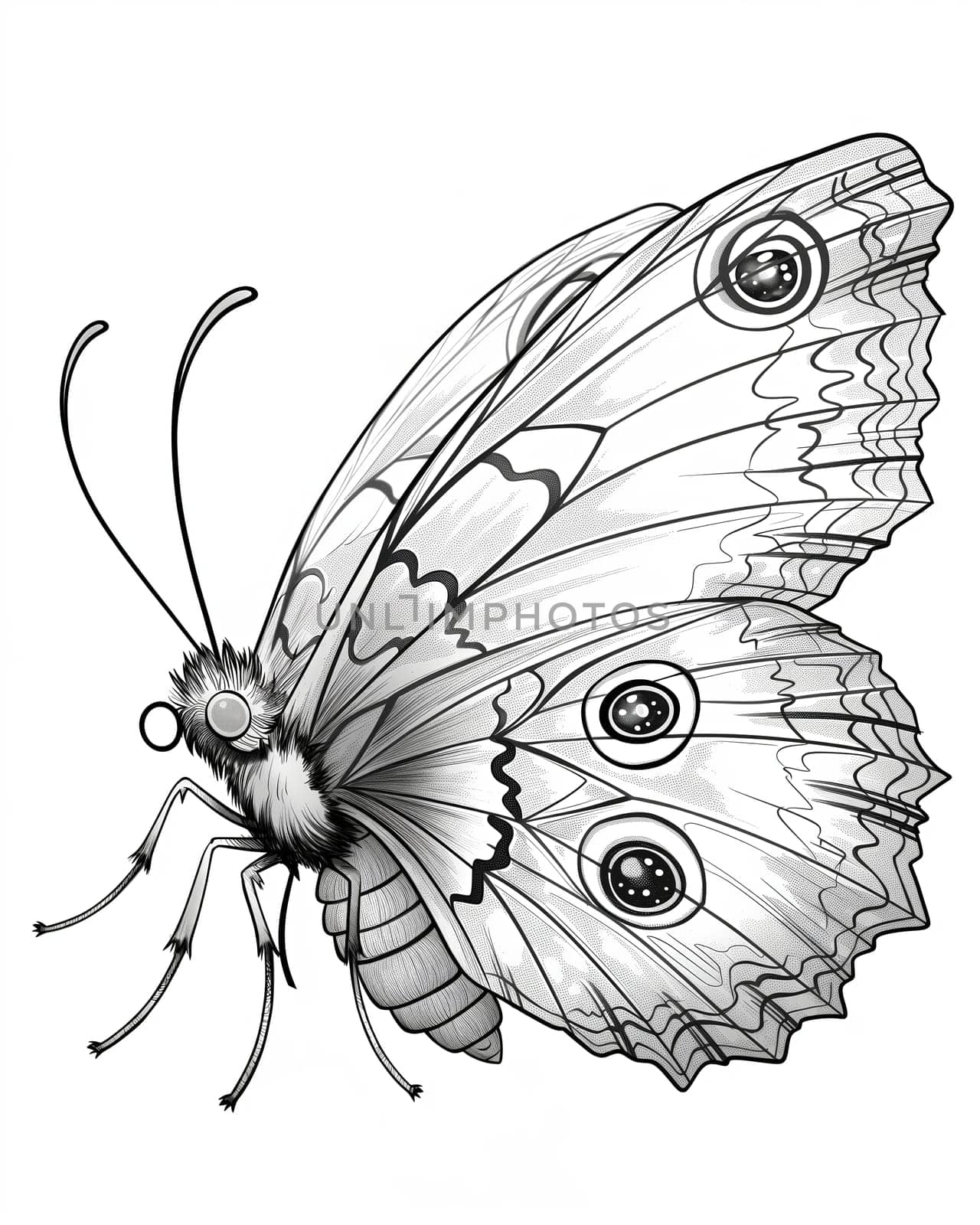 Coloring book for children, butterfly coloring. by Fischeron