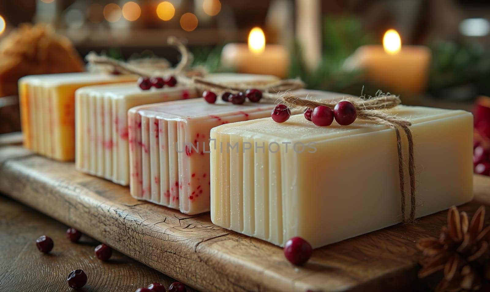 Handmade soap as a gift. Selective focus