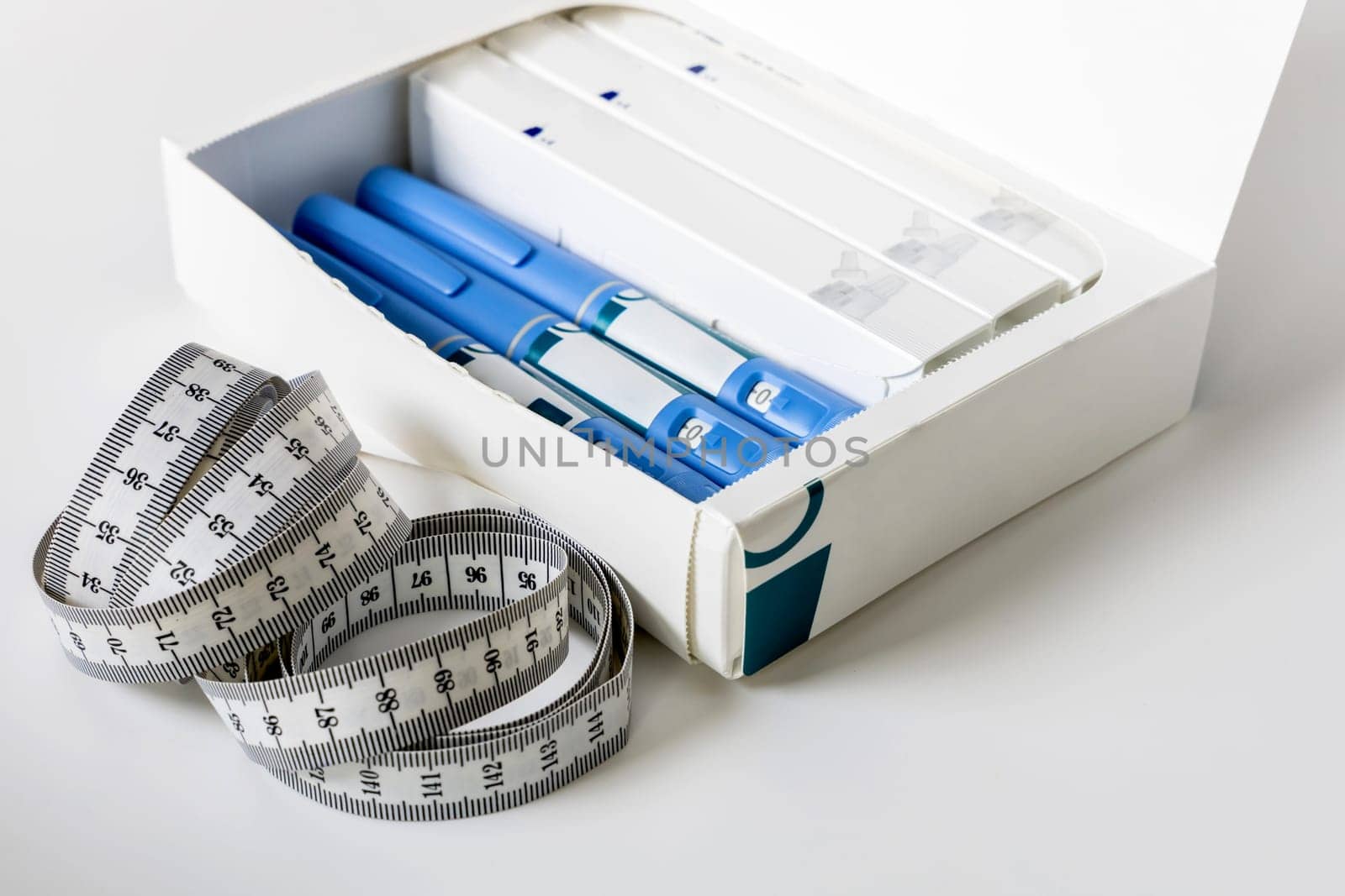 Ozempic Insulin injection pen or insulin cartridge pen for diabetics. Medical equipment for diabetes parients.