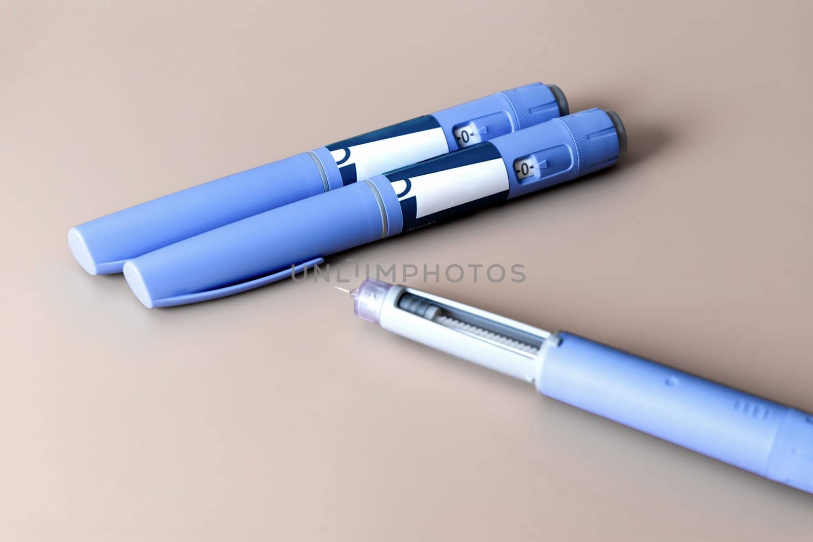 Ozempic Insulin injection pen or insulin cartridge pen for diabetics. Medical equipment for diabetes parients.