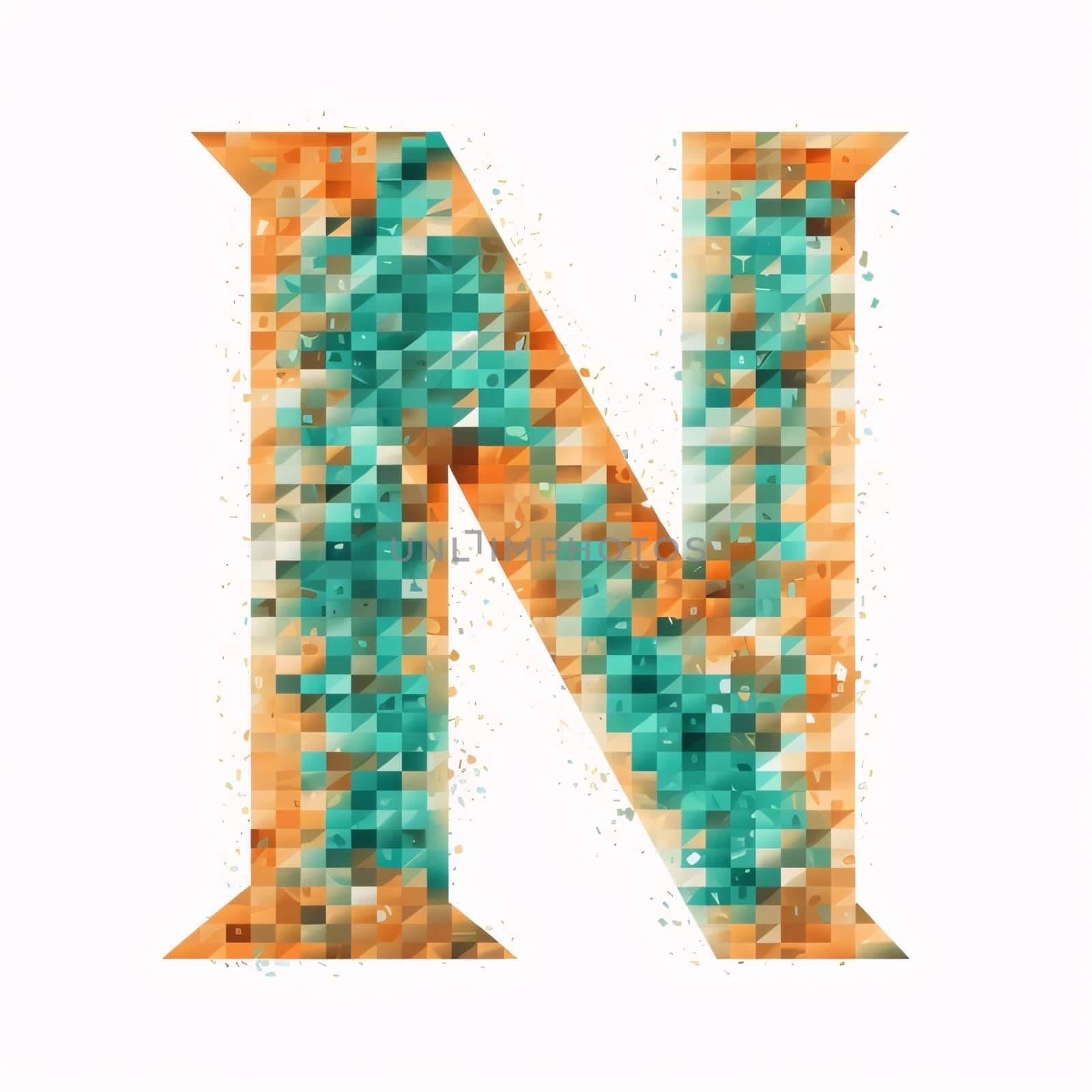 Graphic alphabet letters: Alphabet Letter N - Pixel Art, Vector Illustration, EPS 10