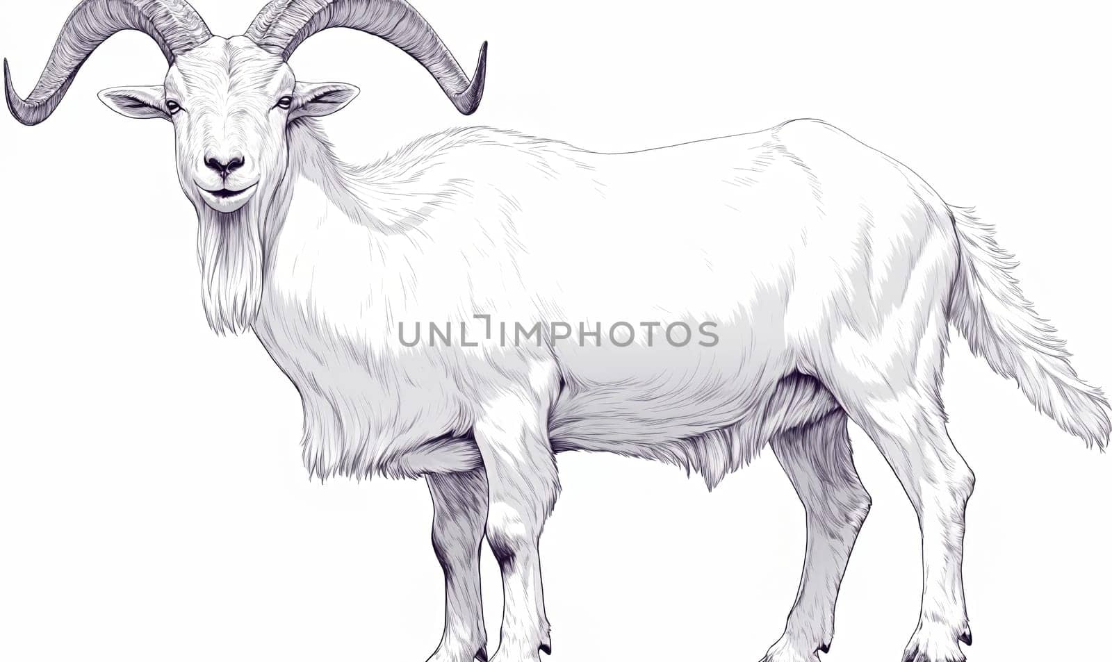 Coloring book for children, coloring animal, goat. Selective soft focus.