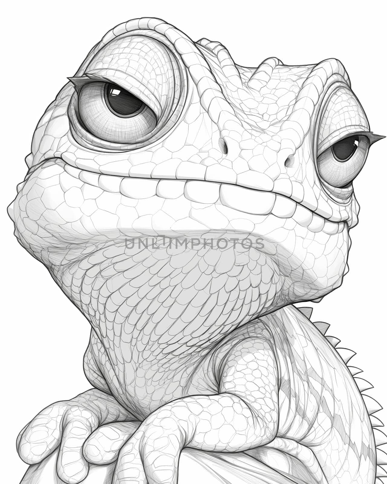 Coloring book for children, coloring animal, chameleon. by Fischeron