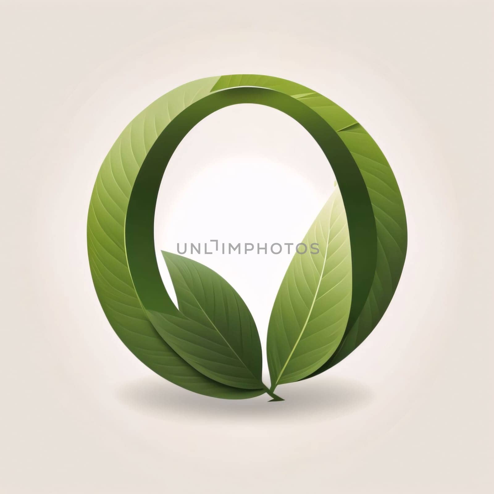 Ecology icon with green leaves. Eco concept. Vector illustration. letter O by ThemesS