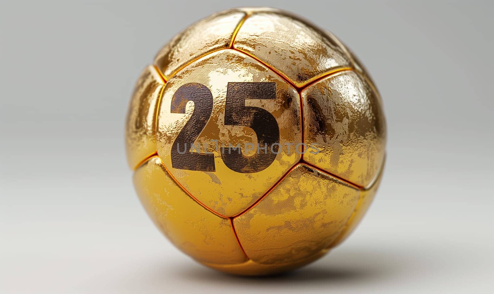 Golden ball with a number 25 on a white background. by Fischeron