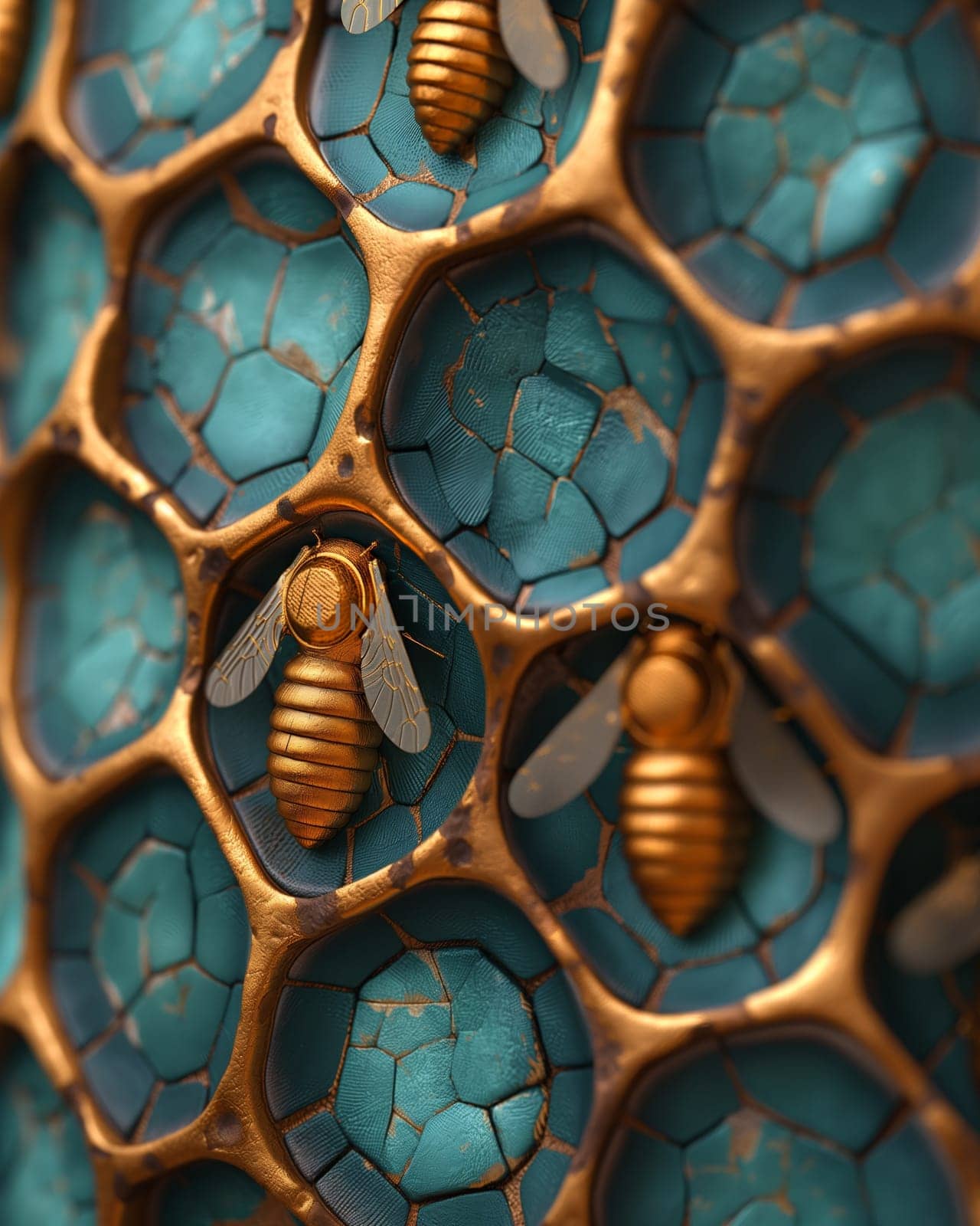 Honeycomb structure texture background. by Fischeron