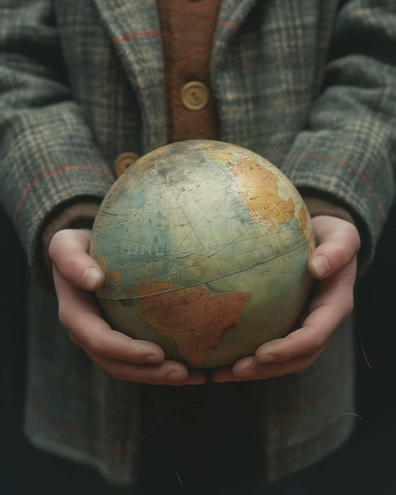 Person Holding Globe in Hands. by Fischeron