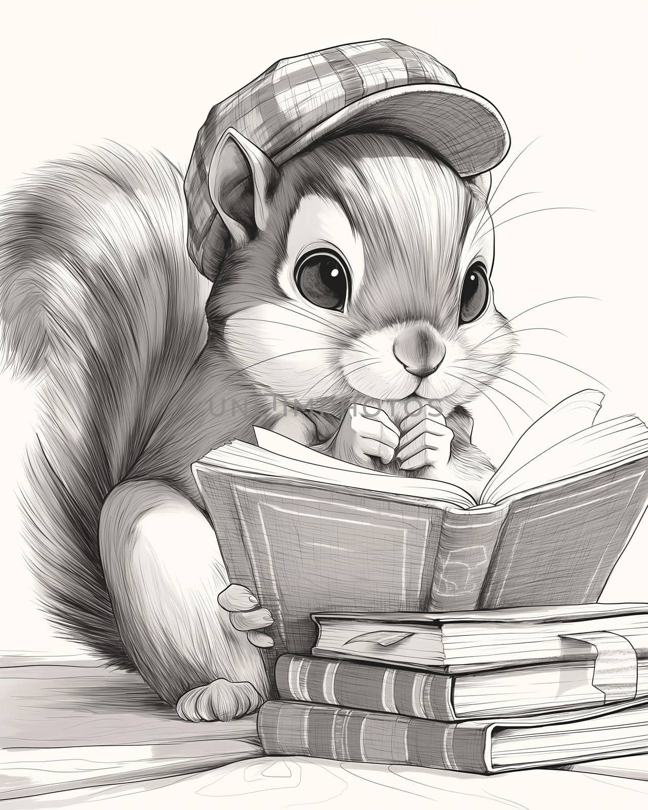 Coloring book for children, coloring animal, squirrel. by Fischeron