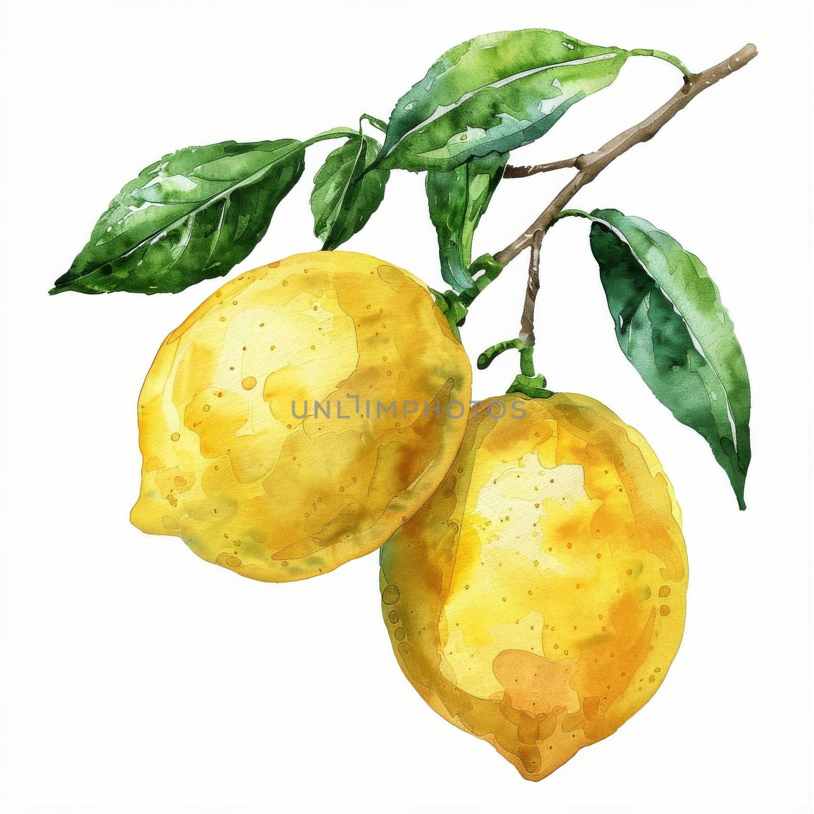 Lemon element watercolor background and wallpaper