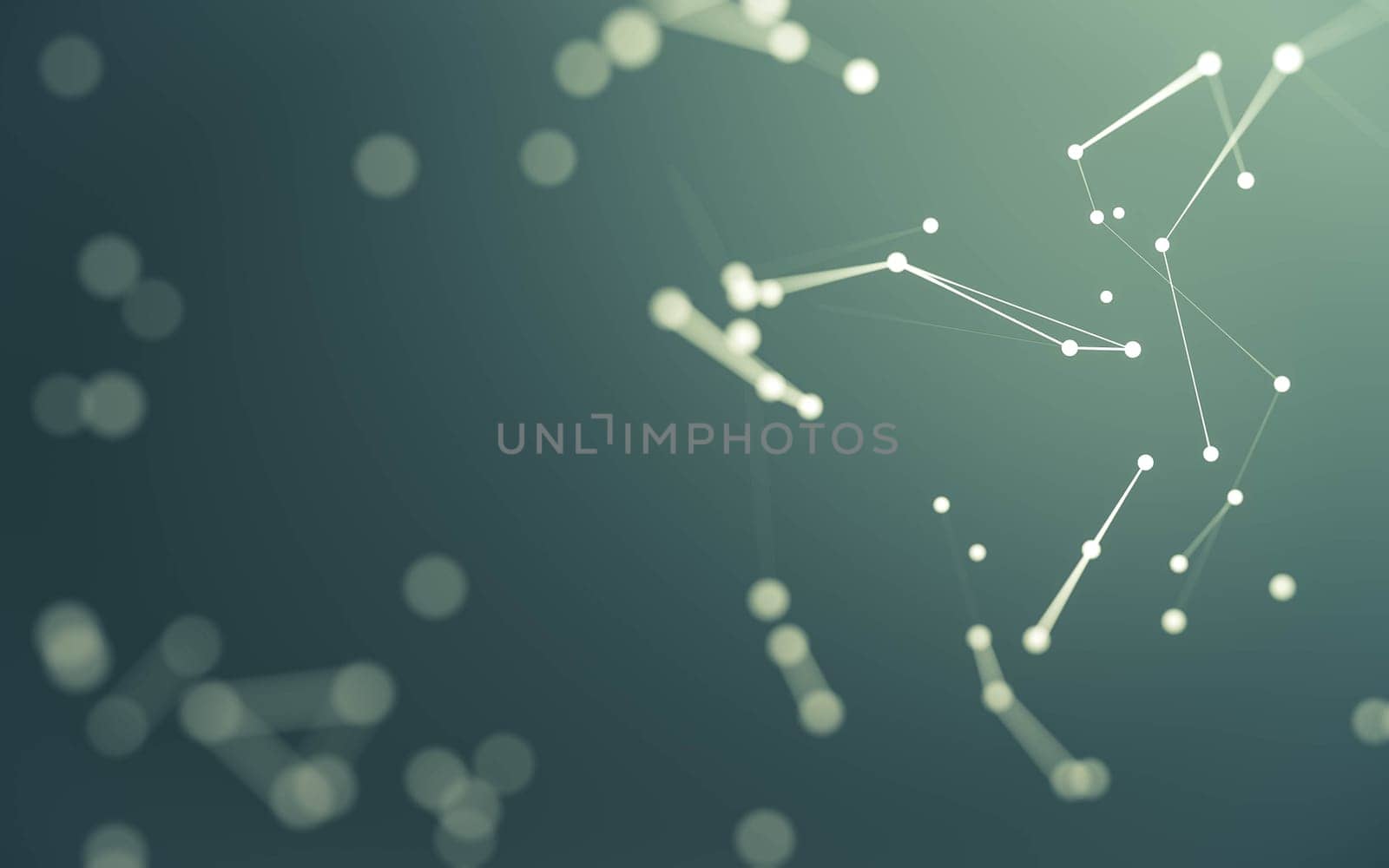 3d Abstract background. Molecules technology with polygonal shapes, connecting dots and lines. Connection structure. Big data visualization. 3d background.