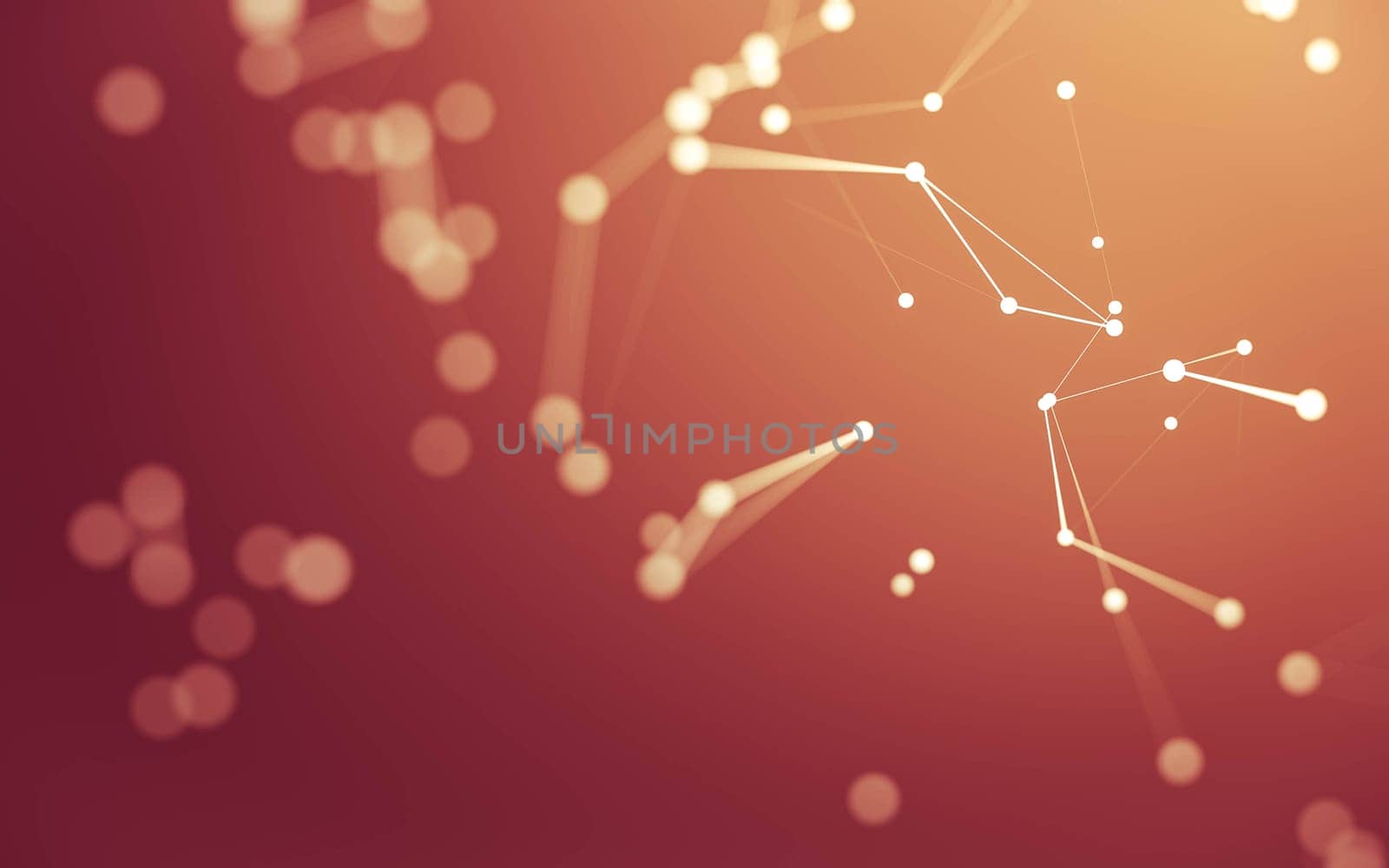 3d Abstract background. Molecules technology with polygonal shapes, connecting dots and lines. Connection structure. Big data visualization. 3d background.