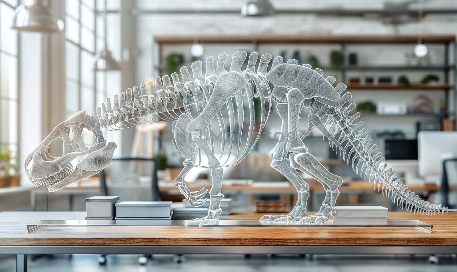 Holographic Dinosaur Display in Modern Living Room. by Fischeron