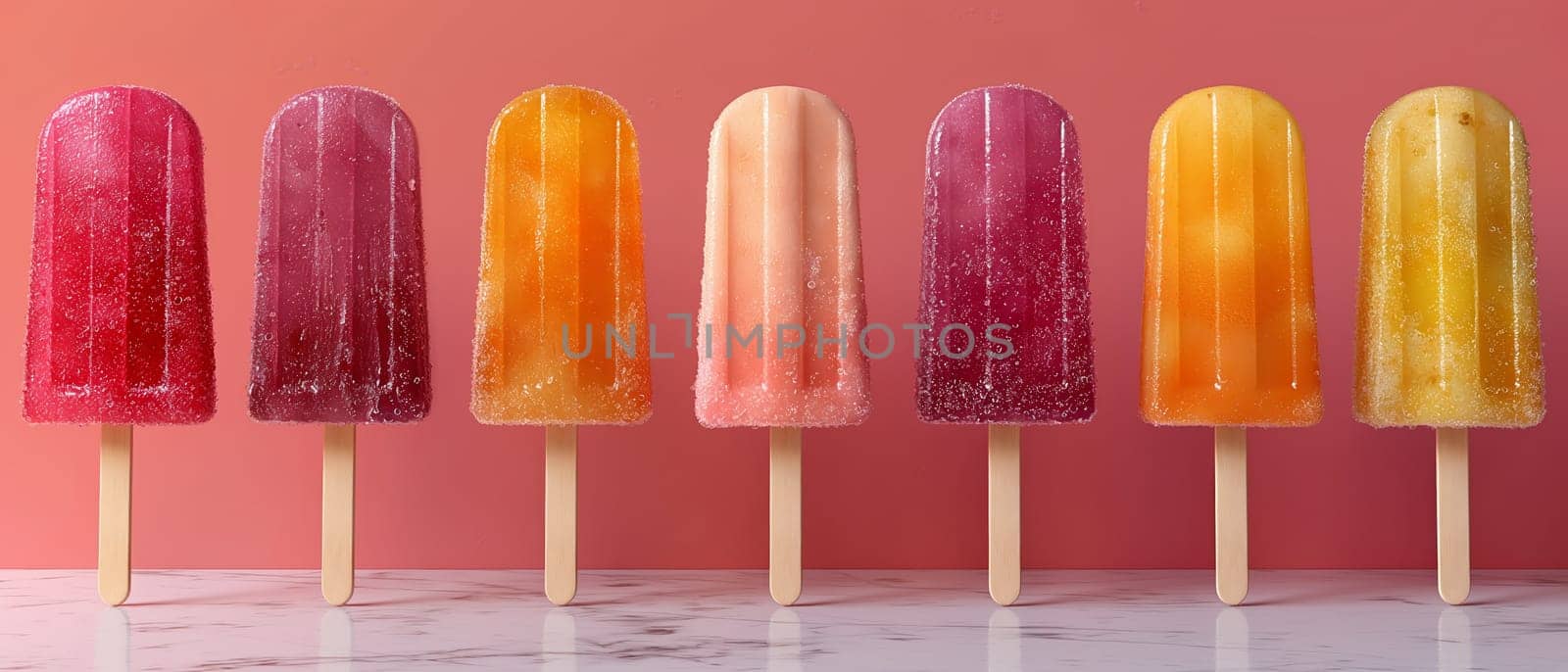 Row of Colorful Popsicles. by Fischeron