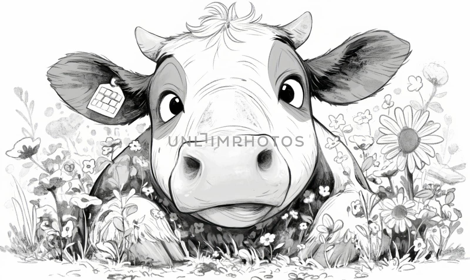 Coloring book for children, coloring animal, cow, bull. by Fischeron