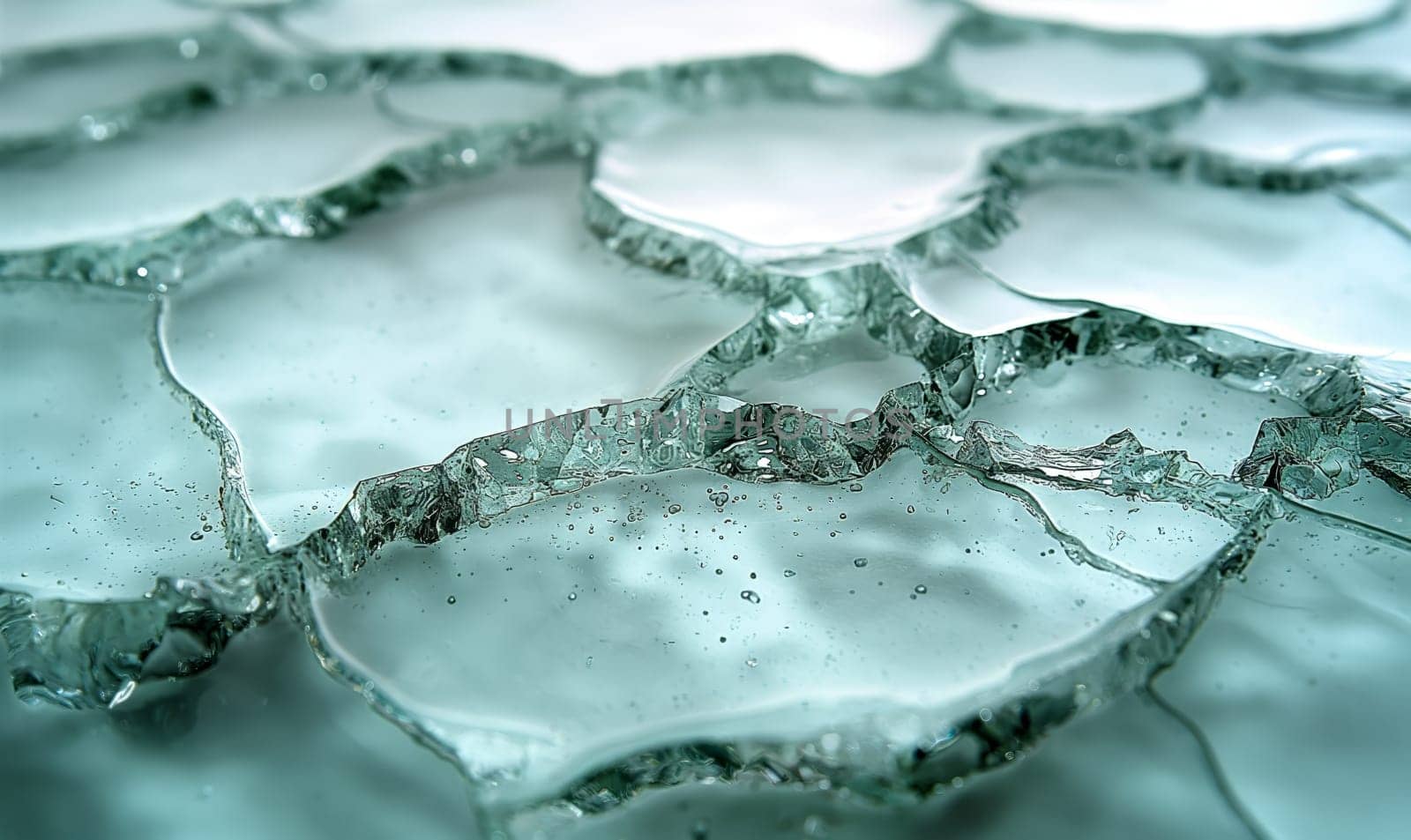 Detailed Close-up of Cracked Glass. Selective focus