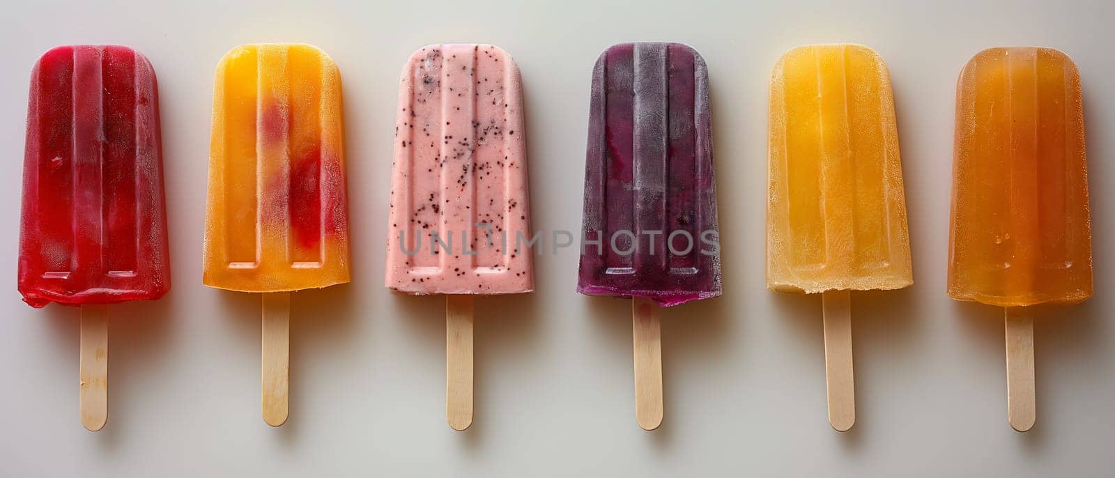 Row of Colorful Popsicles. by Fischeron