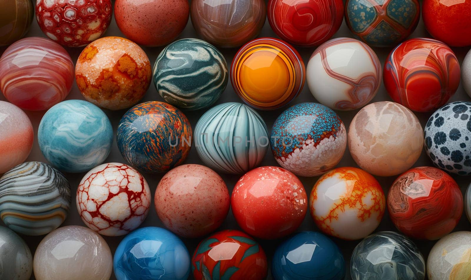 Close-up of bright balls of different colors. Selective focus