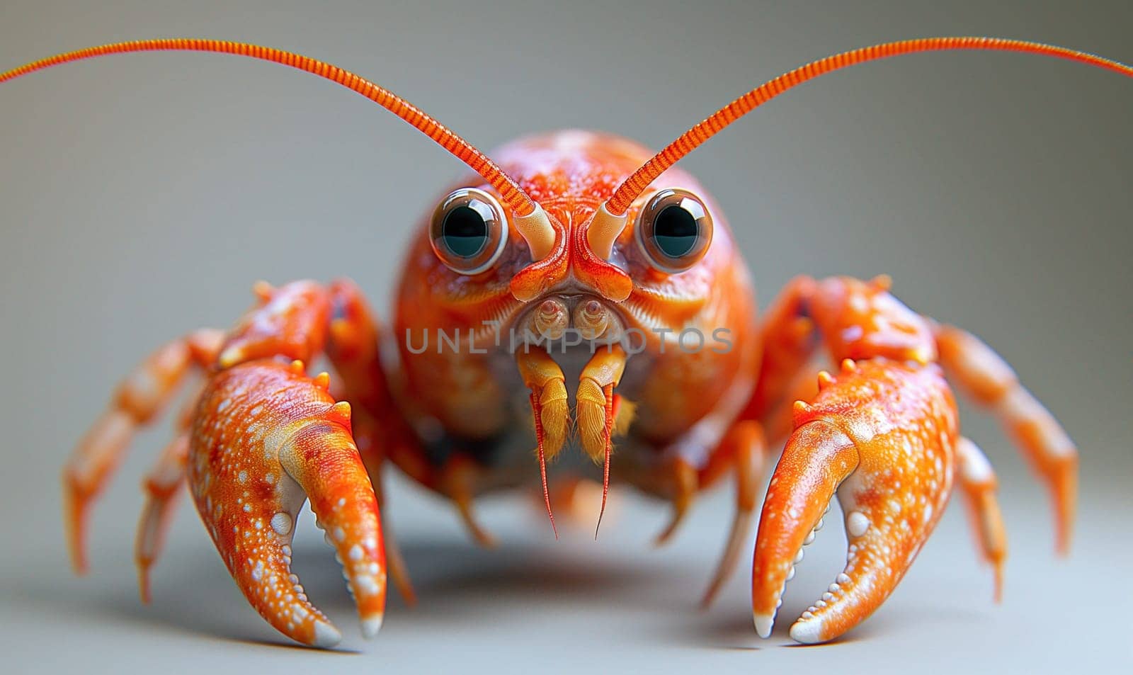 Cartoon crab with big eyes. Selective focus.