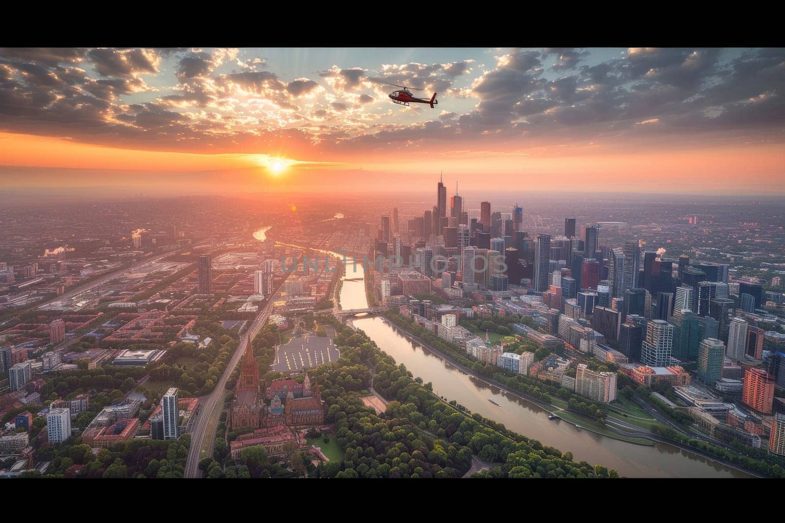 Image of Skyscrapers skyline in city business district, downtown.