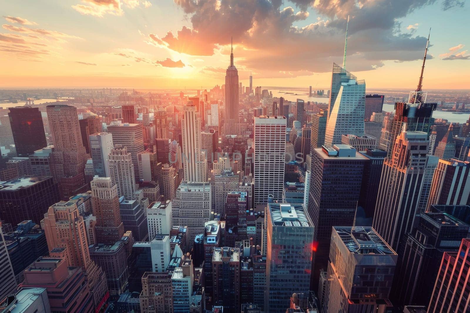 Image of Skyscrapers skyline in city business district, downtown.