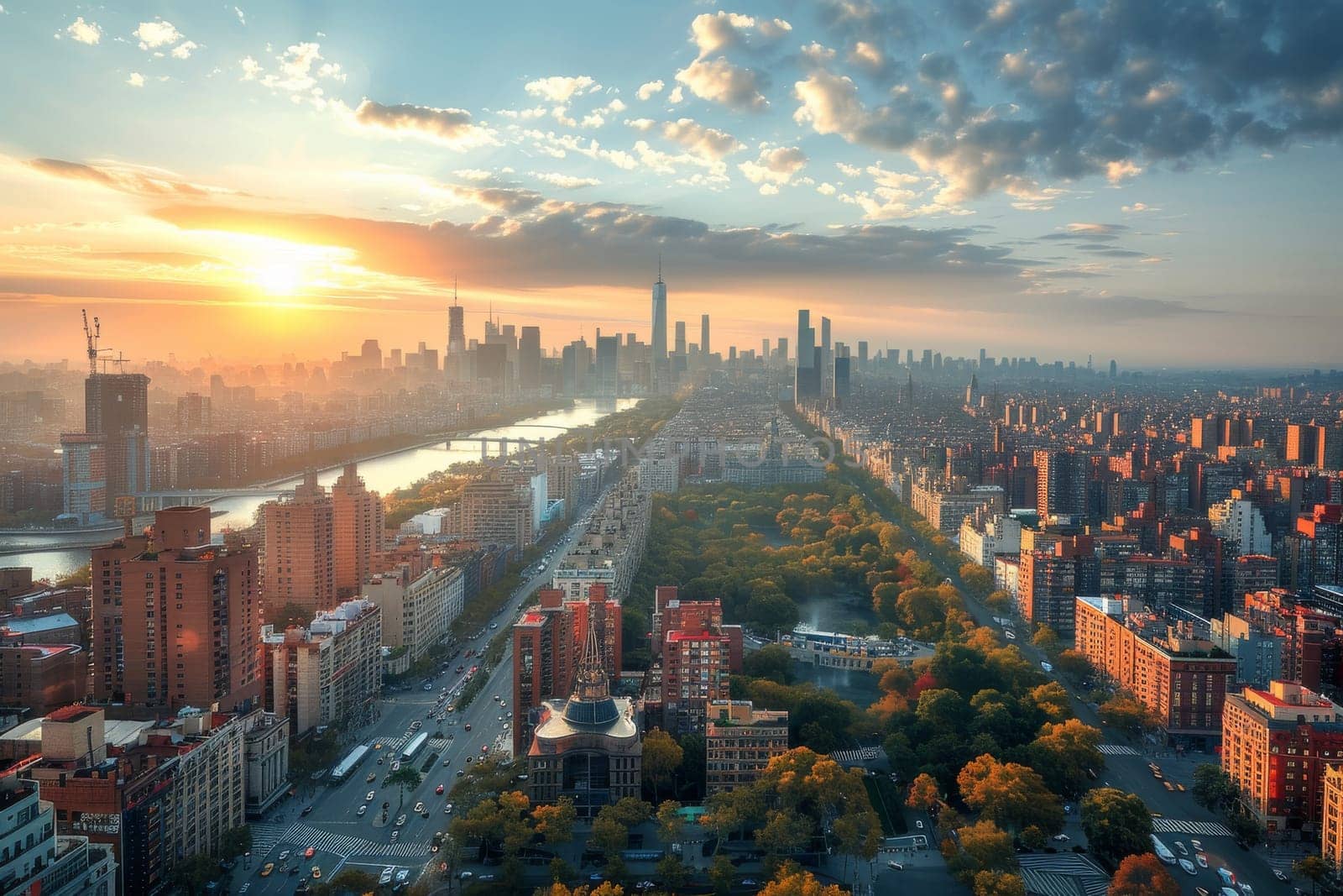 Image of Skyscrapers skyline in city business district, downtown by itchaznong