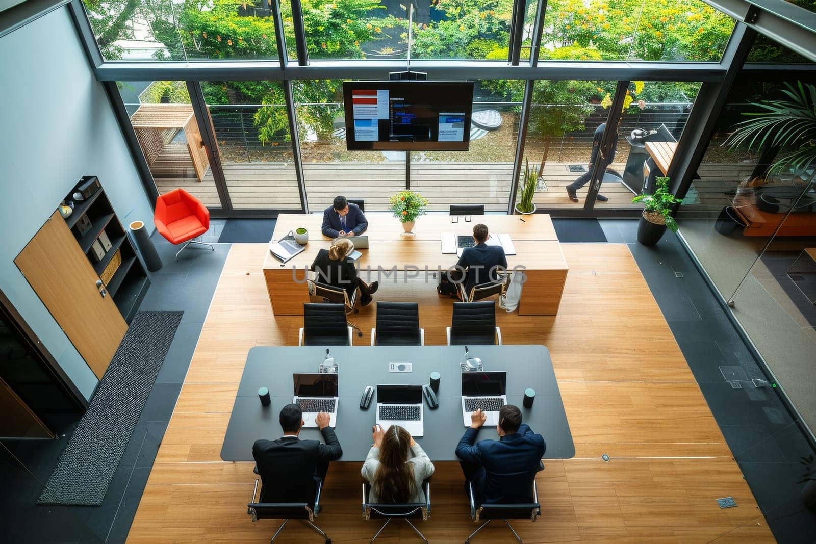 Business people at meeting room at modern office by itchaznong