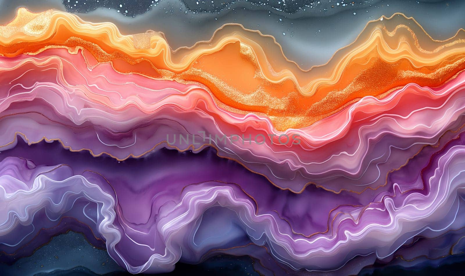 Vibrant Abstract Painting With Rainbow Colors. by Fischeron