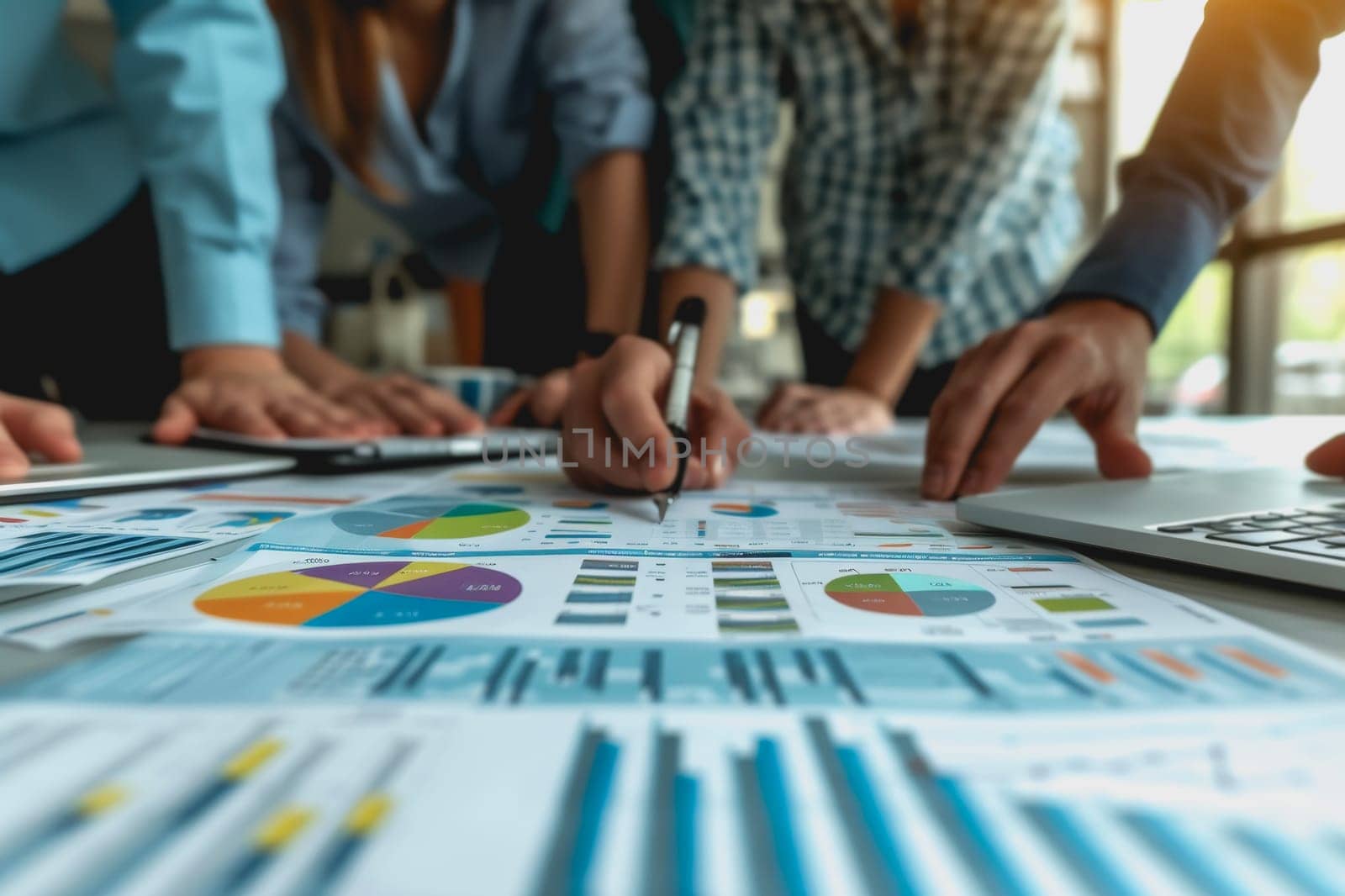 A team business of professionals is analyzing the market and making investment conclusions by Manastrong