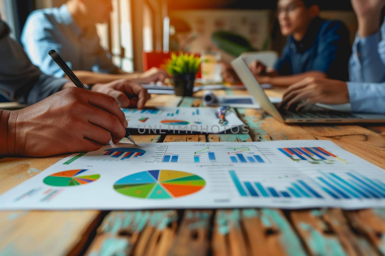 A team business of professionals is analyzing the market and making investment conclusions by Manastrong