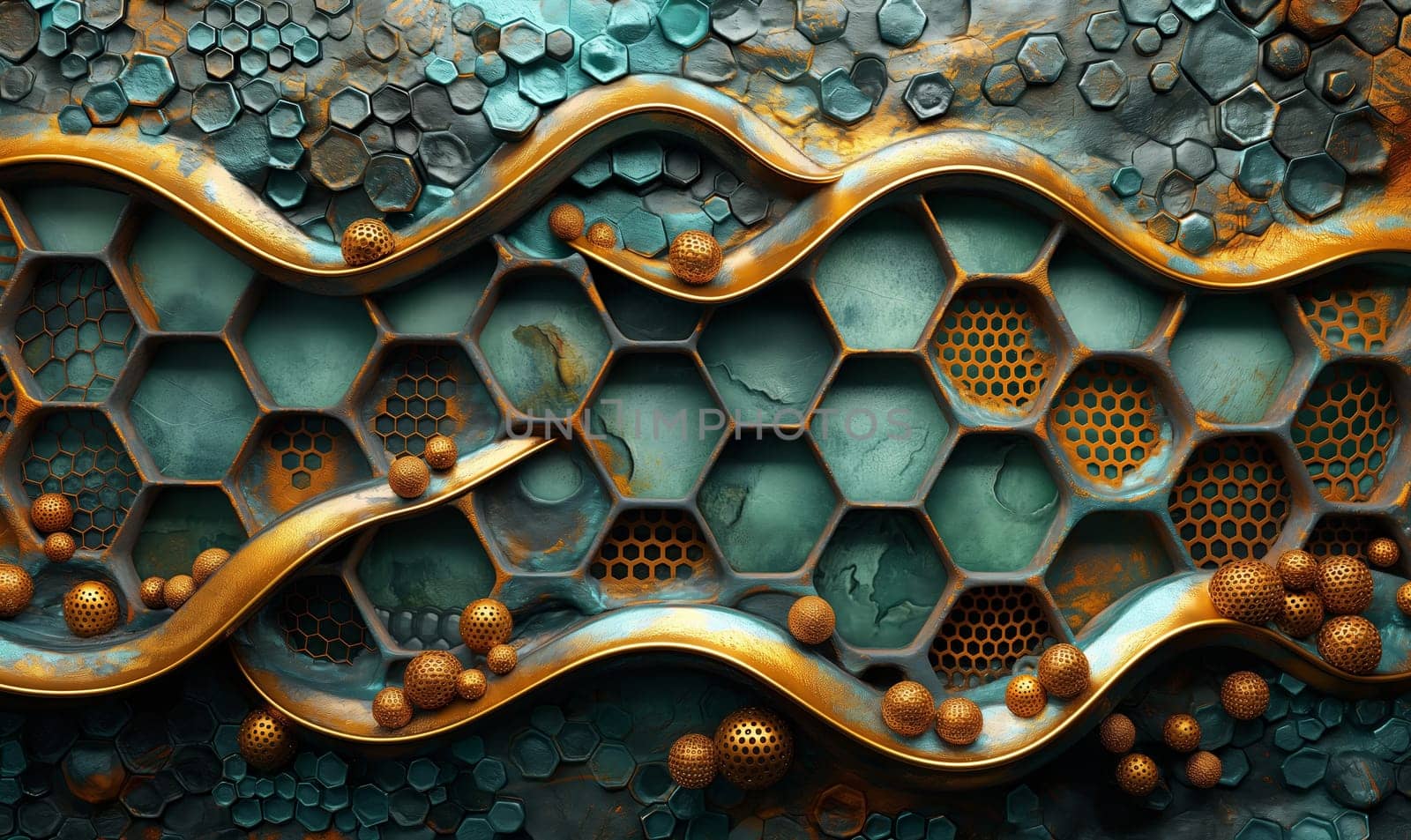 Honeycomb structure texture background. Selective focus.