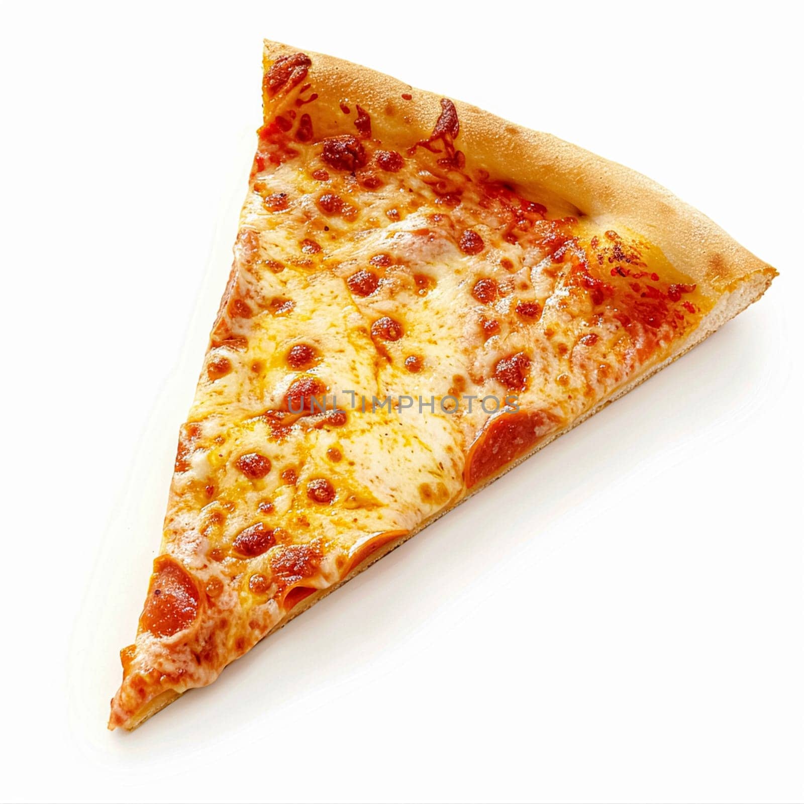 Pizza slice isolated on white background, online delivery from pizzeria, take away and fast food by Anneleven