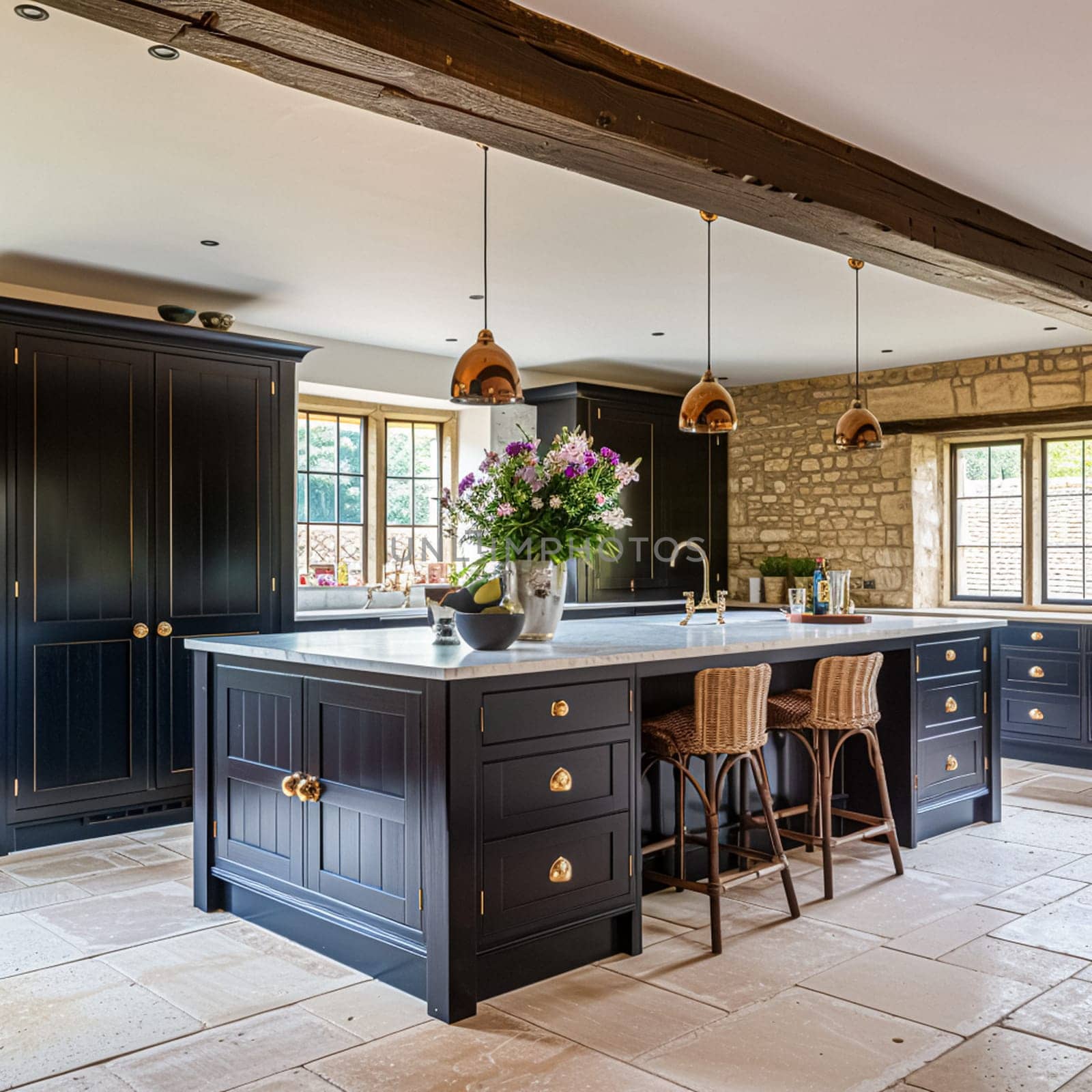 Bespoke kitchen design, country house and cottage interior design, English countryside style renovation and home decor by Anneleven