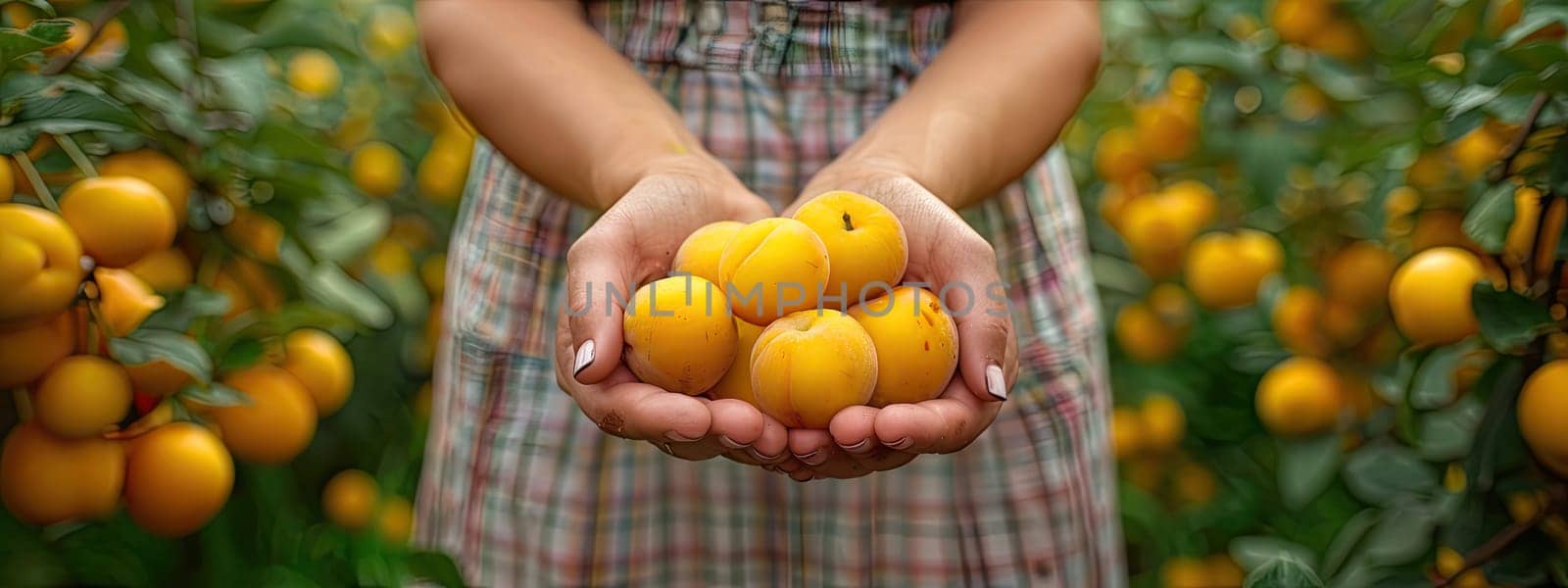 Harvest in the hands of a woman in the garden. Selective focus. nature.