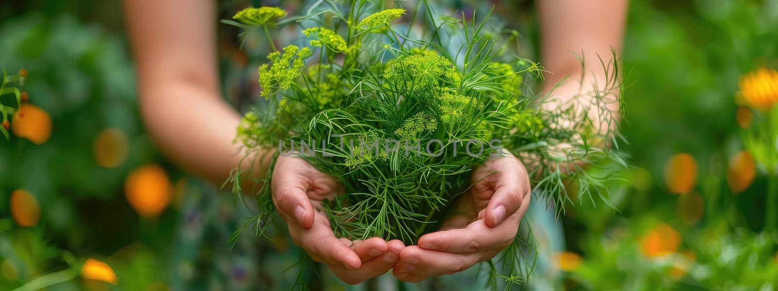 Harvest in the hands of a woman in the garden. Selective focus. nature.