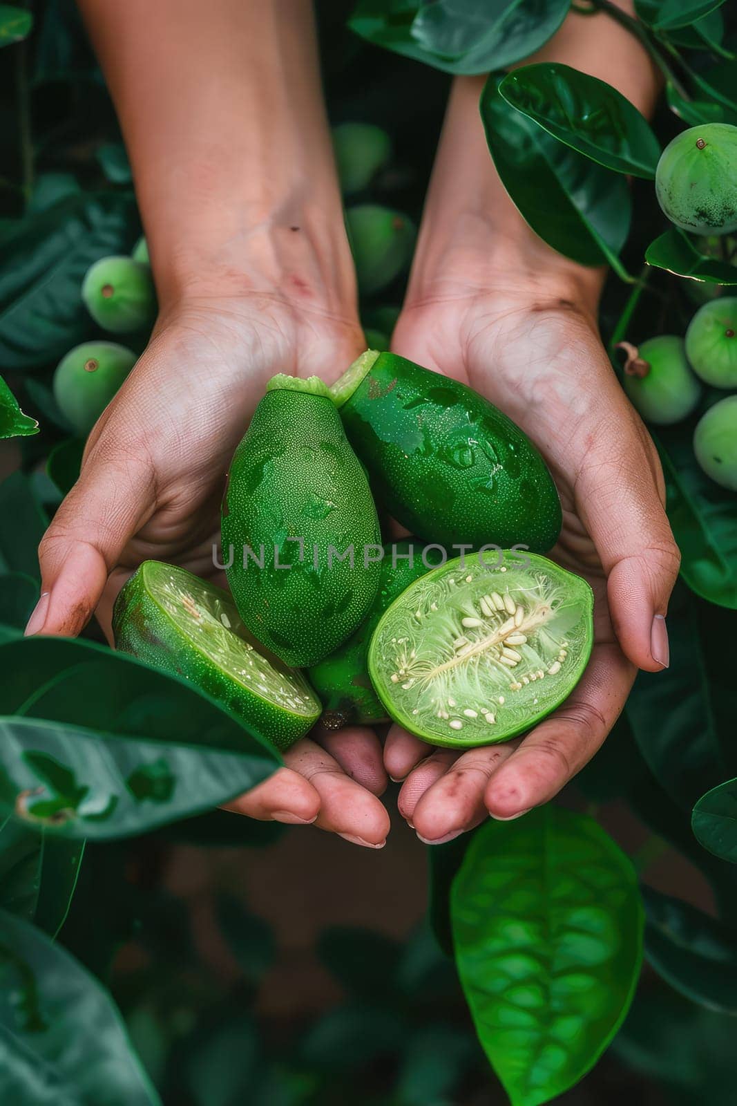 Harvest in the hands of a woman in the garden. Selective focus. nature.