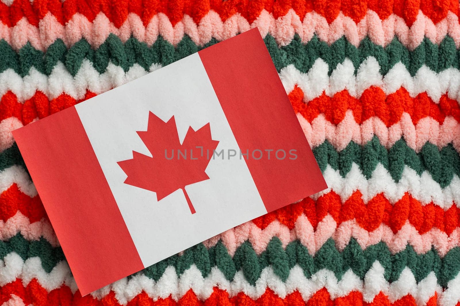 Canadian Fabric Uniform Flag Patch. High quality photo