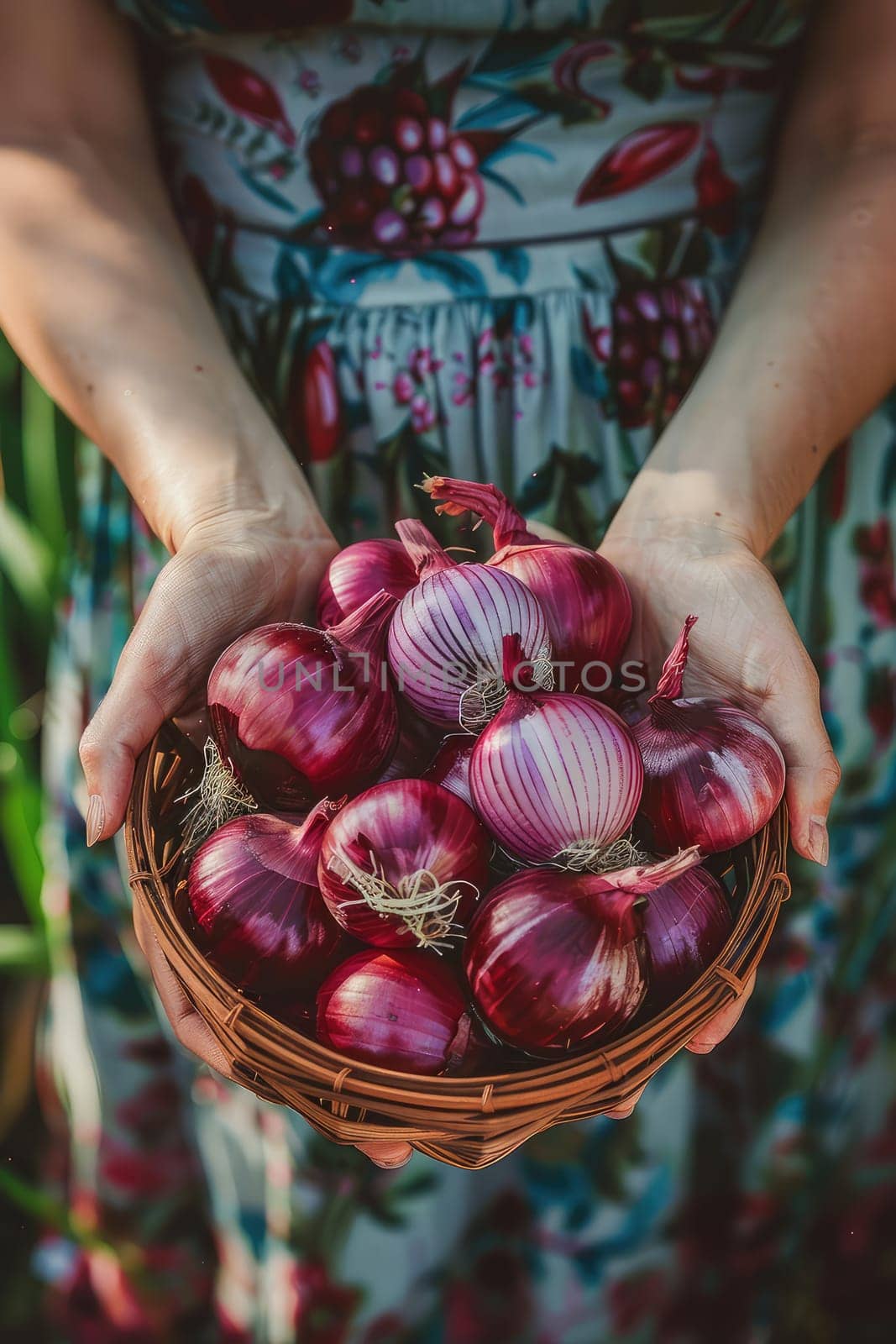 Harvest in the hands of a woman in the garden. Selective focus. nature.