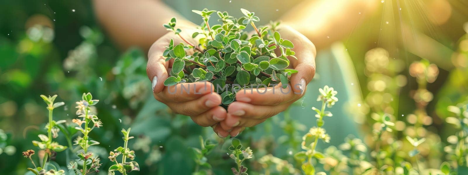 Harvest in the hands of a woman in the garden. Selective focus. nature.