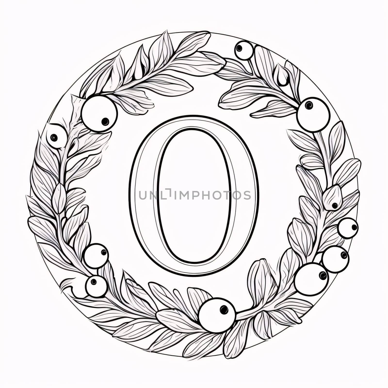 Alphabet letter O in floral frame. Vector illustration for your design by ThemesS