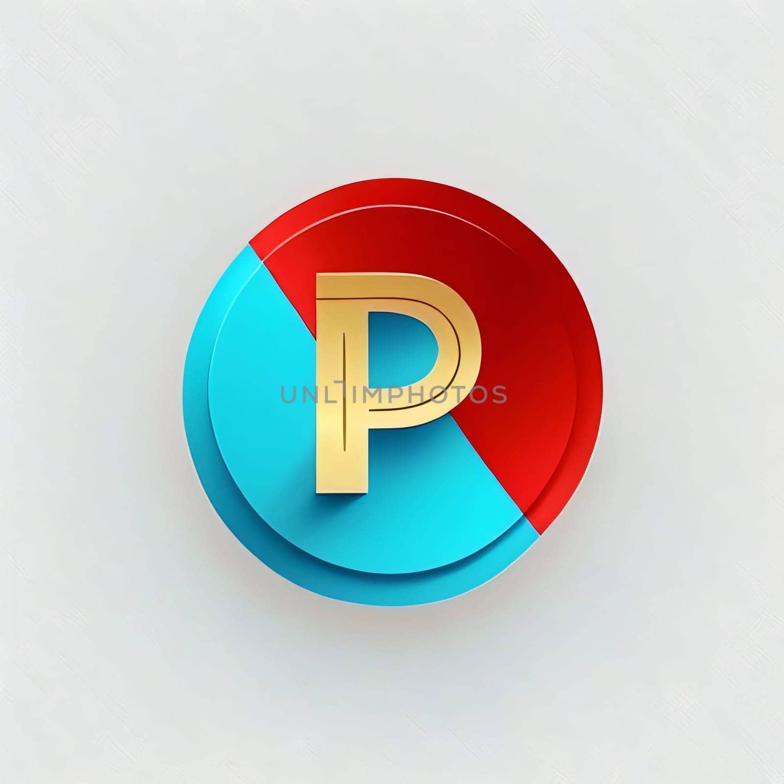 Vector icon of the letter P on a white background. Eps 10 by ThemesS