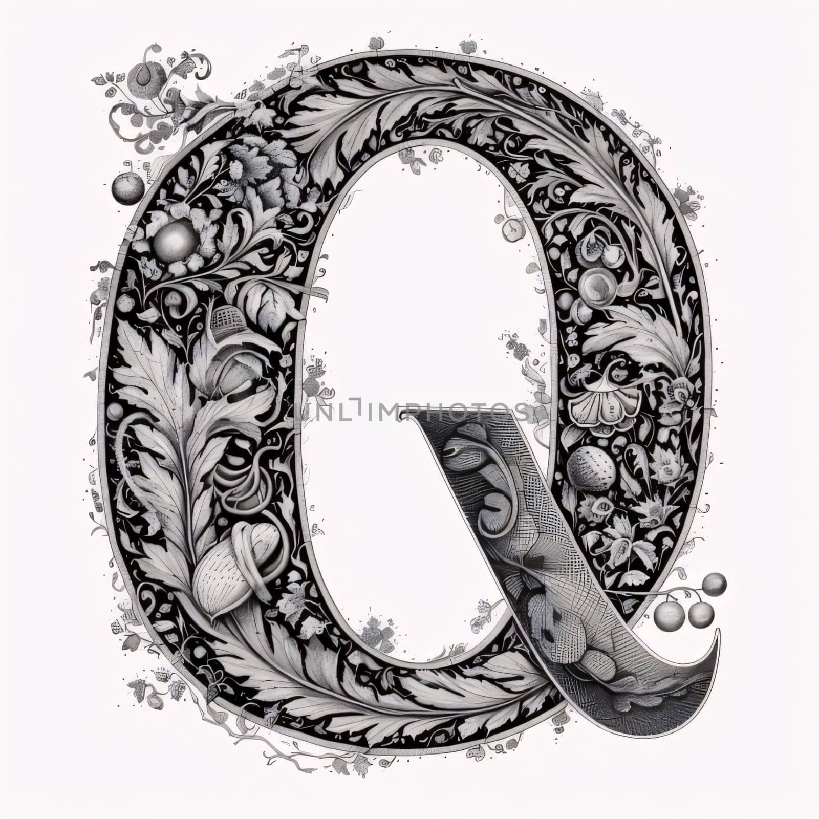 Luxury capital letter Q in the style of Baroque. by ThemesS