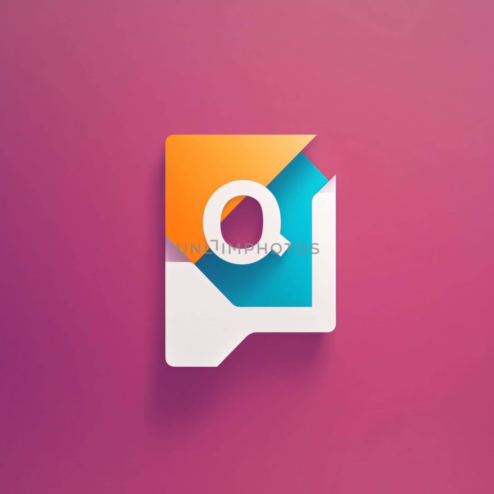 Search magnifier web icon, vector illustration. Flat design style. letter Q by ThemesS