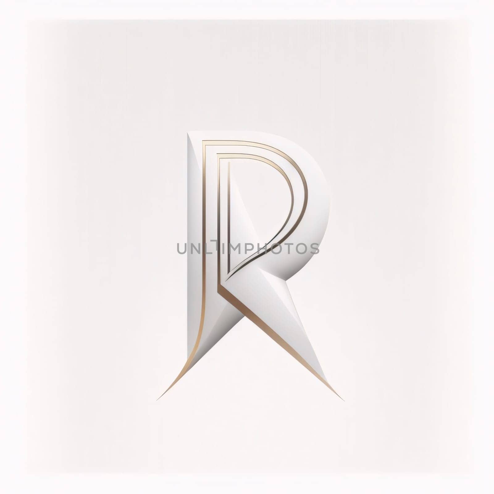 Graphic alphabet letters: Alphabet letter R 3d render logo icon design template elements.