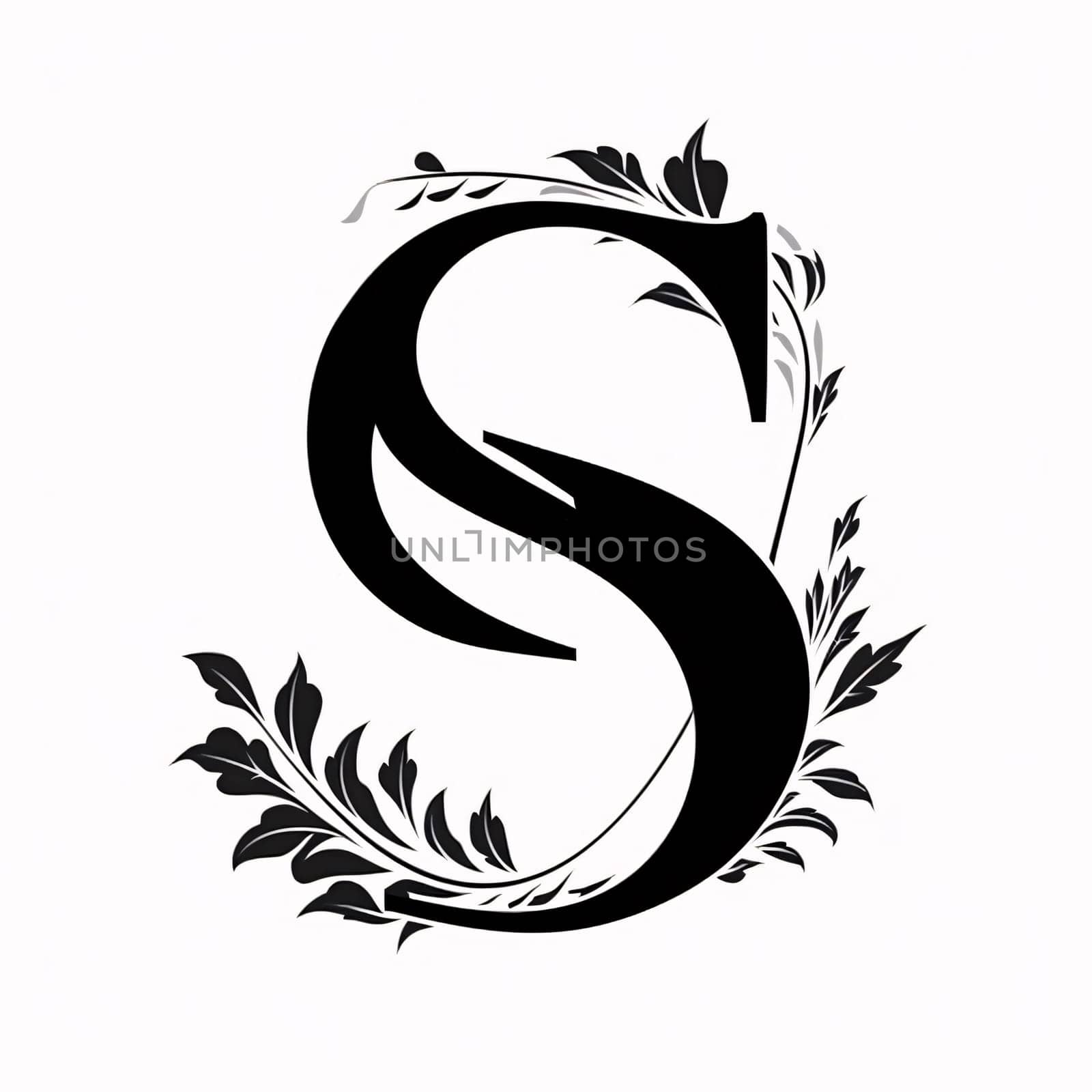 Letter S in the Gothic style with a laurel wreath. by ThemesS