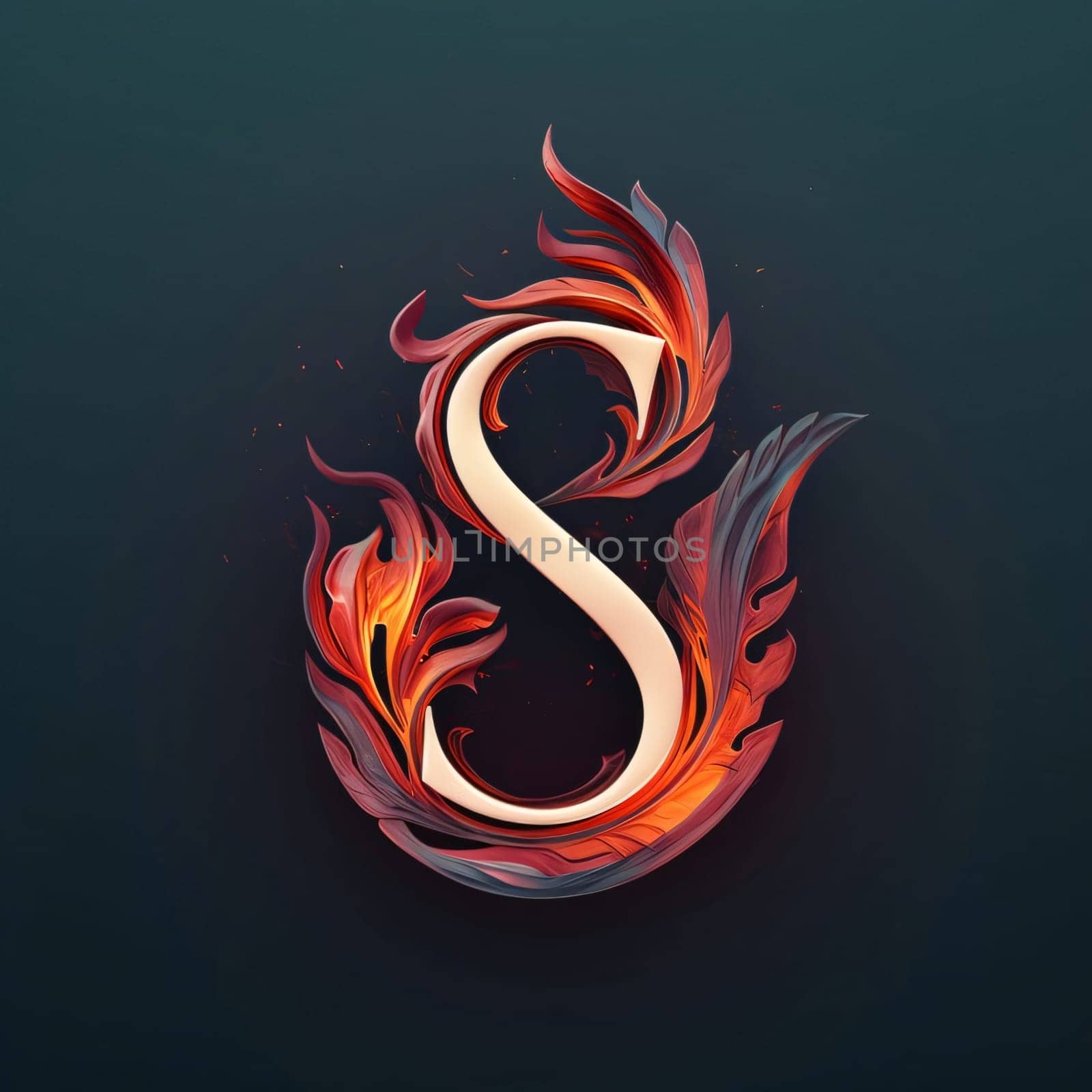 Vector illustration of the letter S in the form of a stylized fire. by ThemesS