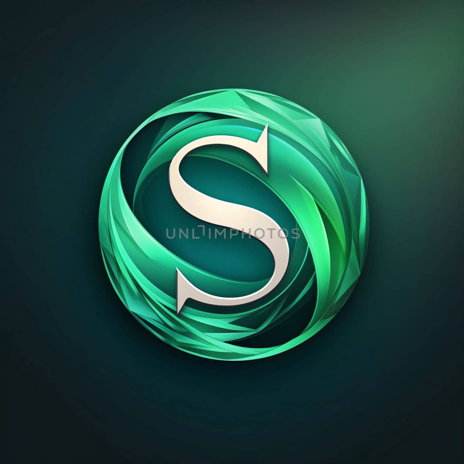 Graphic alphabet letters: Vector illustration of a stylized letter S in the form of a sphere.