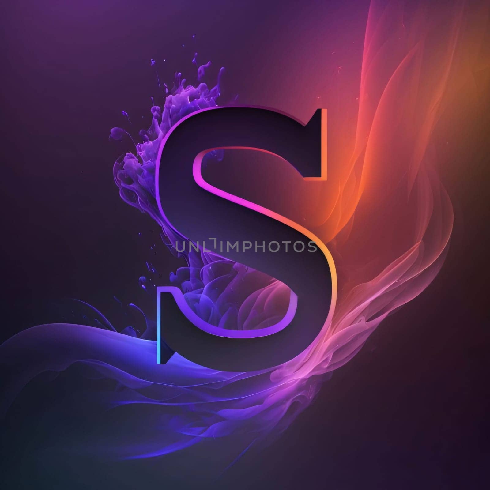 Graphic alphabet letters: Illustration of a letter S in the form of an abstract smoke